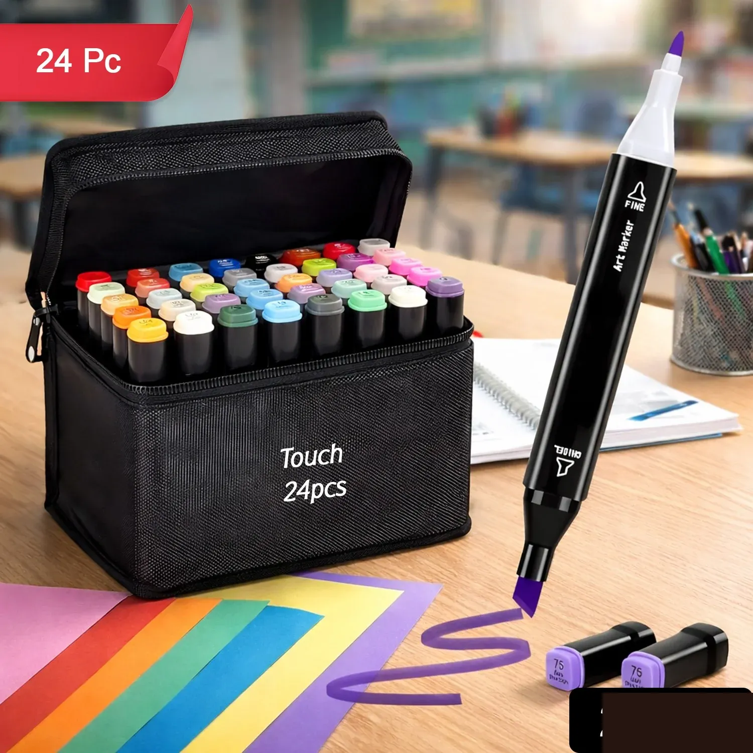 Sketch Marker Set – Vibrant dual-tip markers for artists - Detailed Feature View 1