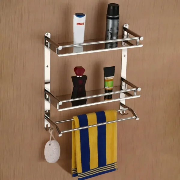 Multipurpose Bathroom Shelf – Rust-Resistant Steel, Easy Mounting