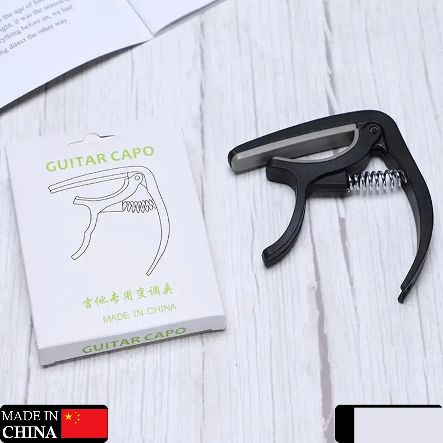Guitar Capo with Pick Holder & Soft Pad – For All Guitars | Wagtail - Detailed Feature View 1
