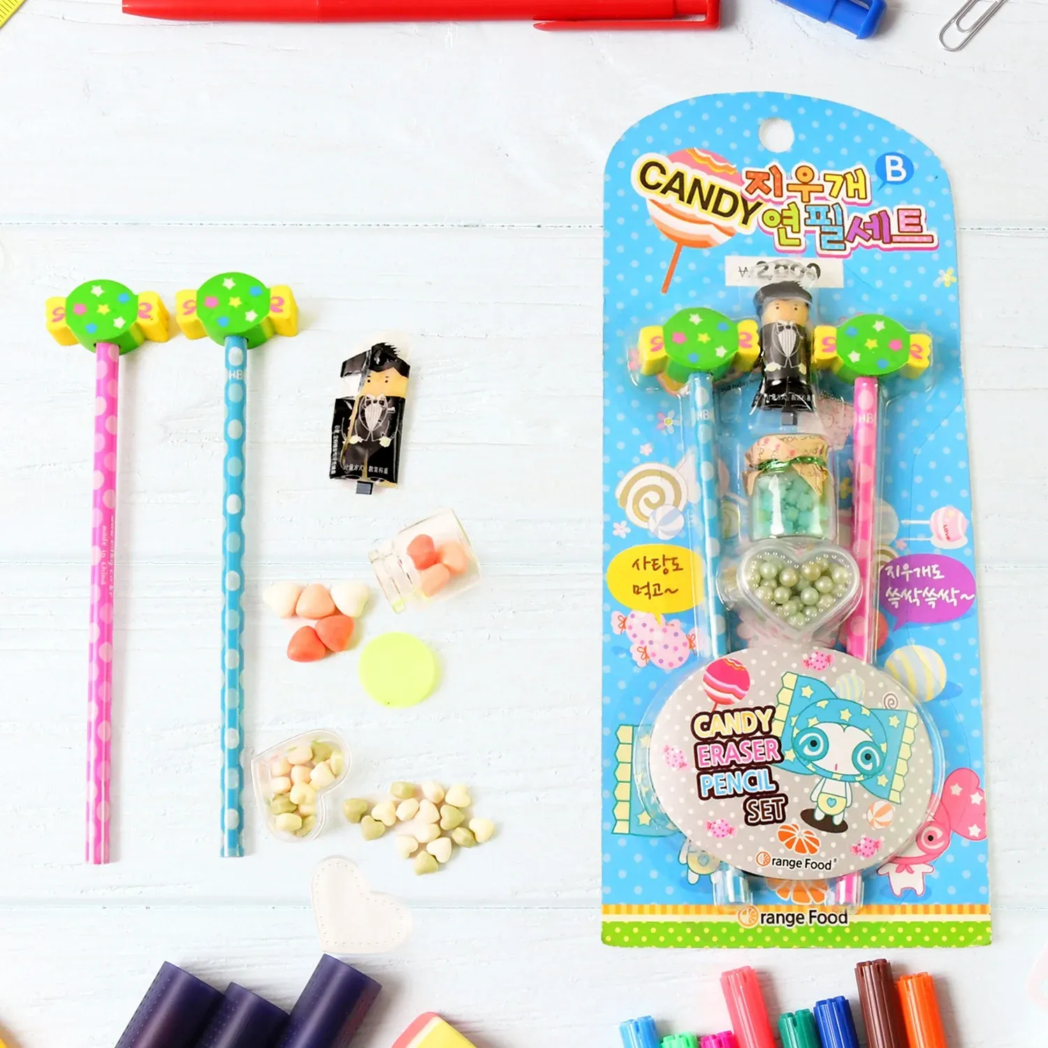 Premium Candy Themed Pencil Set – Fun Kids Stationery Combo with Accessories - Buy Online at Alikart