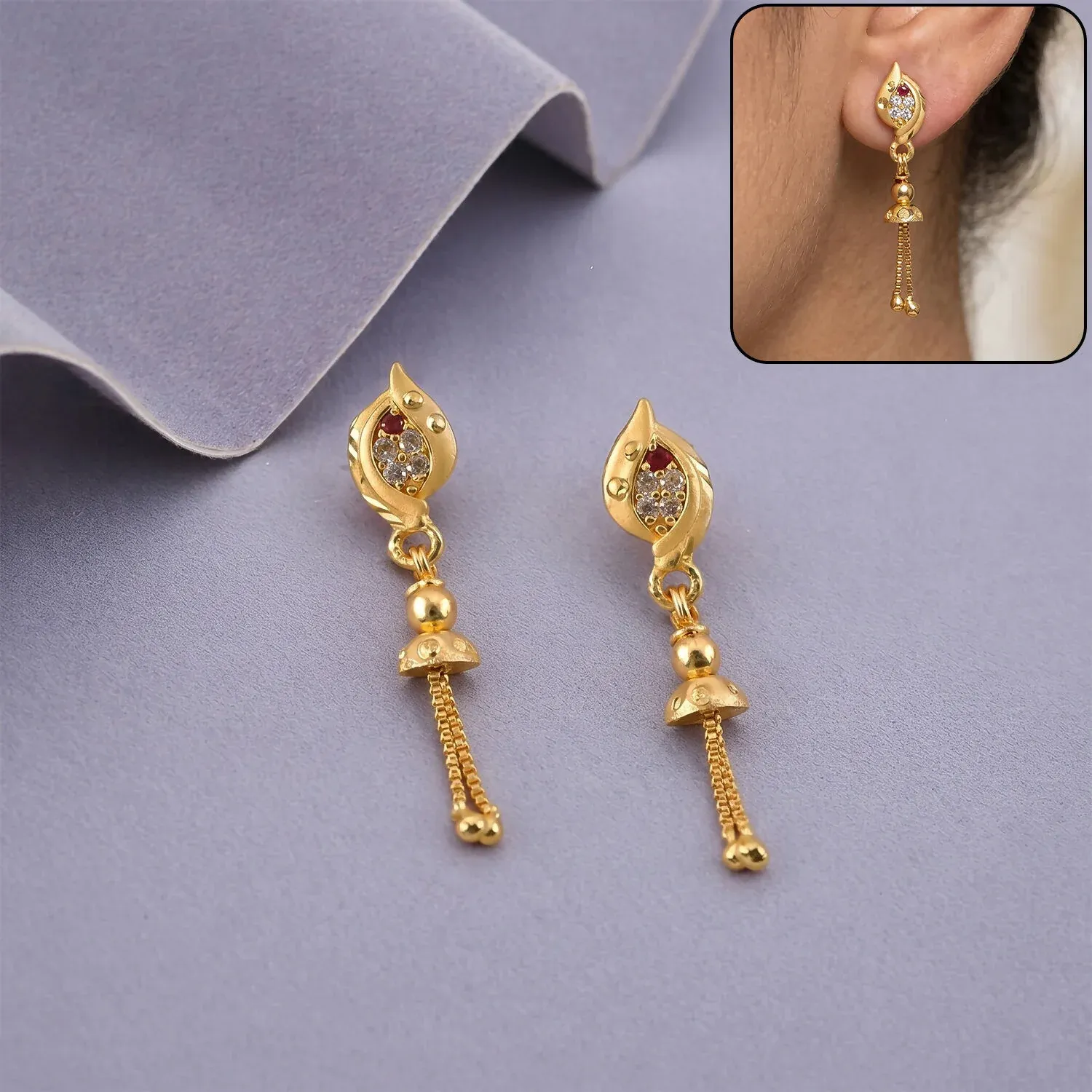 Premium Traditional Gold Plated Earrings – Ethnic Jewelry with Elegant Design - Buy Online at Alikart
