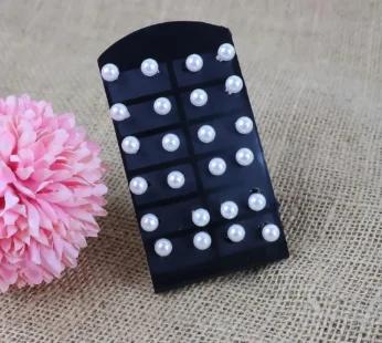Pearl Stud Earrings – Combo Pack of 12 Elegant Pairs