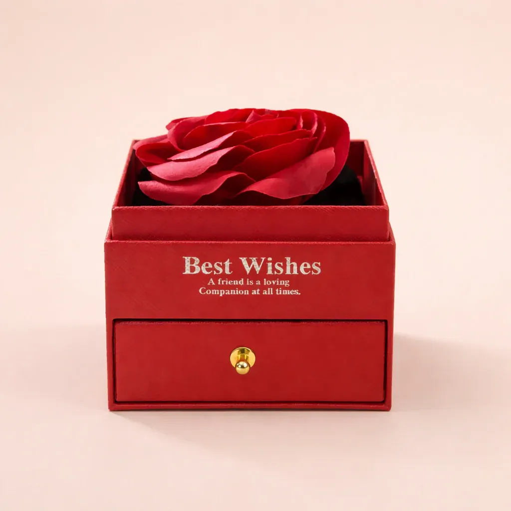 Preserved Rose Gift Box with Drawer – Elegant Home Décor & Gifting - Detailed Feature View 2
