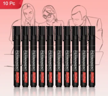 Refillable Permanent Black Marker Set – Waterproof Bullet Tip (10 Pcs)
