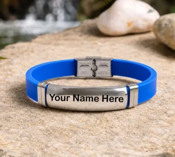 Silicone & Metal Bracelet – Modern Unisex Wristwear