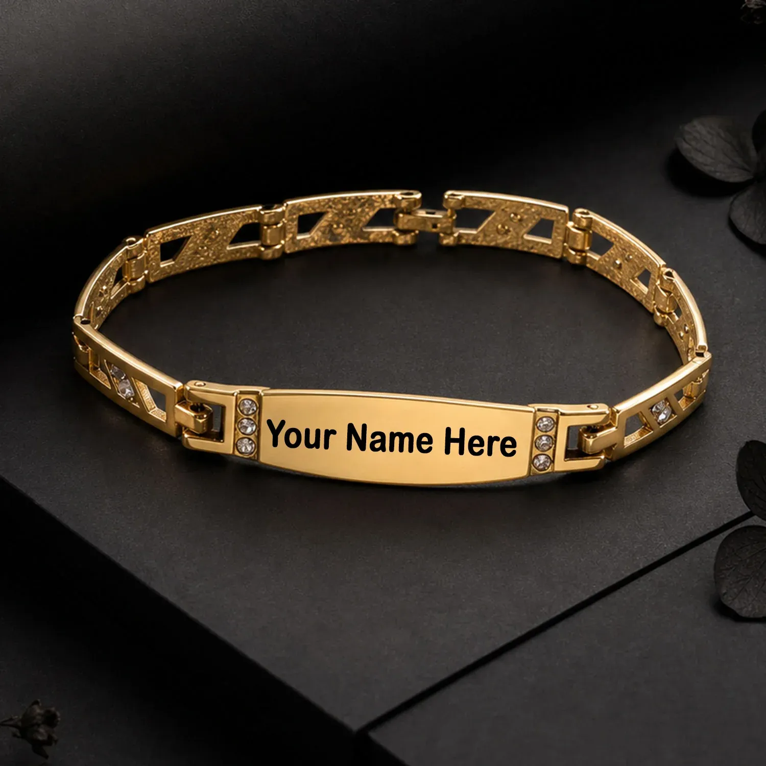 Premium Custom Name Bracelet – Elegant Gold-Plated Ethnic Wristwear - Buy Online at Alikart