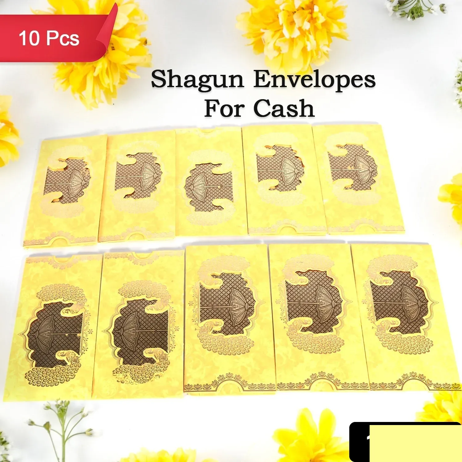 Shagun Envelopes – Premium Cash Gift Set (10 Pcs) | Mist & Relax - Detailed Feature View 1
