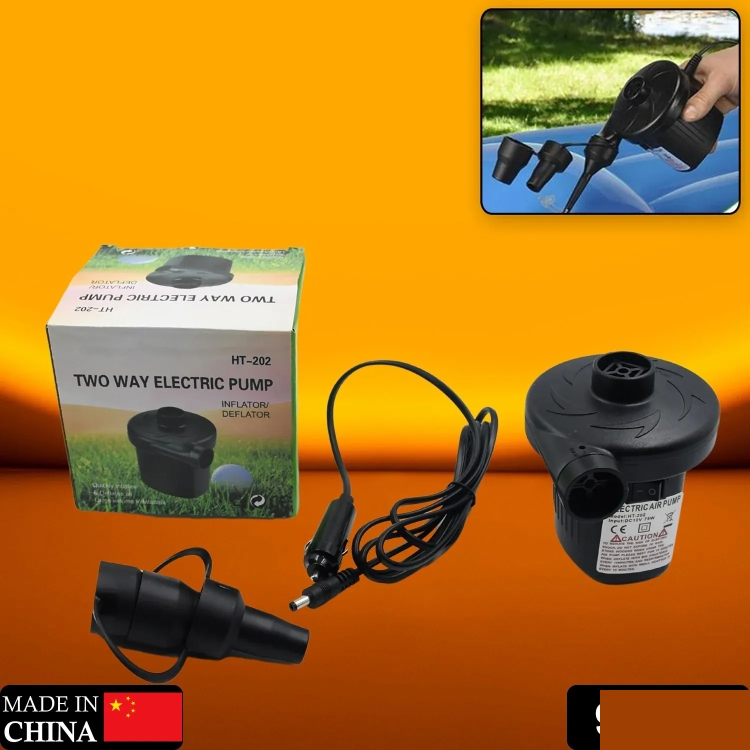 Premium Electric Air Pump – Fast Inflate/Deflate for Home & Travel | FitFuzion - Buy Online at Alikart