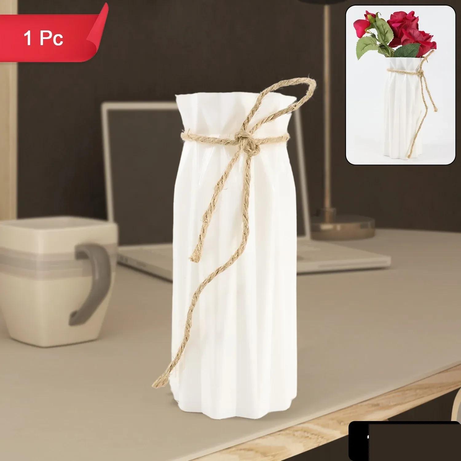 Plastic Flower Vase – Elegant Design for Home & Gift - Detailed Feature View 1