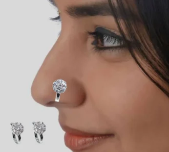Clip-On Nose Ring – Silver-Plated AD Combo Pack of 2