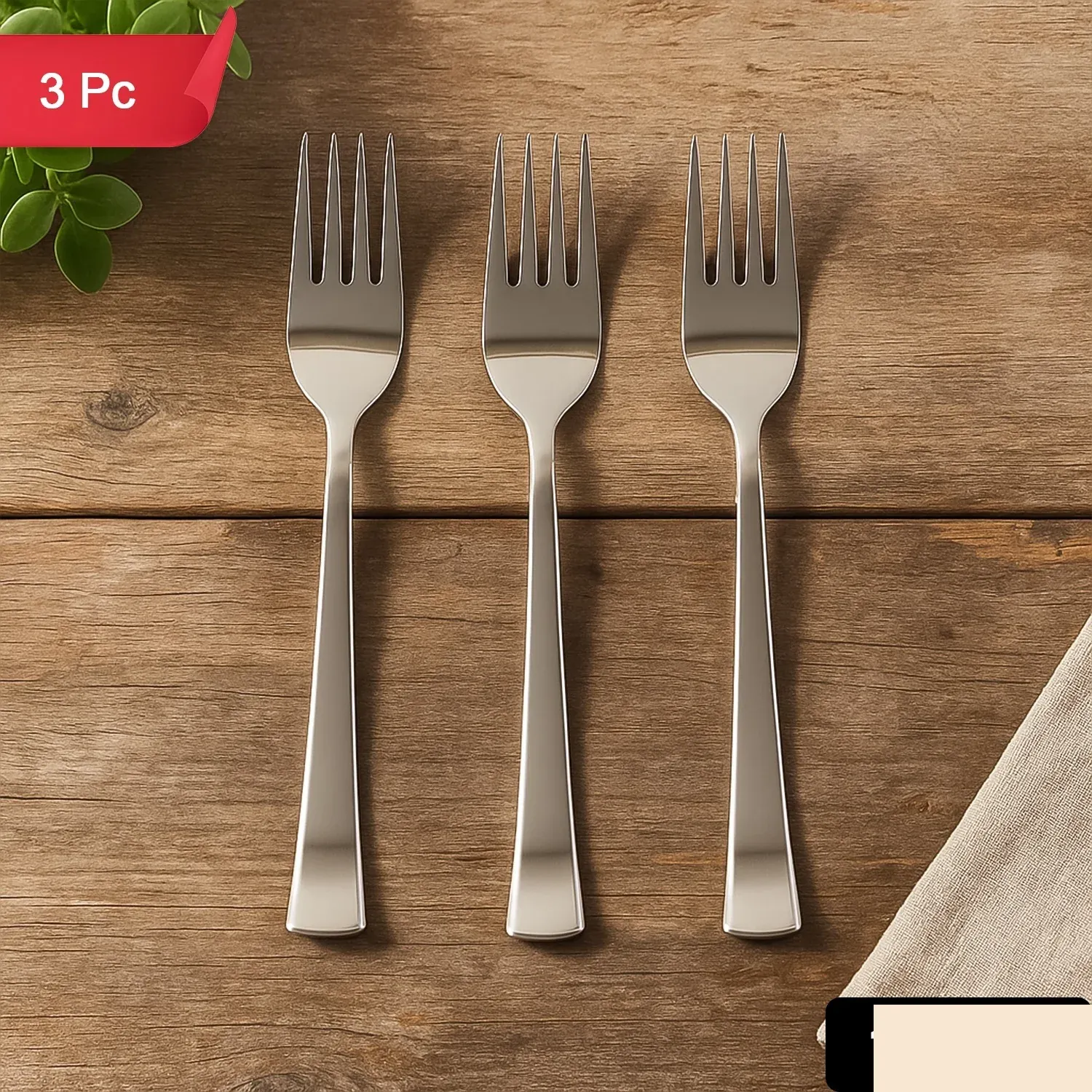 Premium Stainless Steel Dinner Fork Set – 3 Pcs, Premium & Rust-Resistant - Buy Online at Alikart