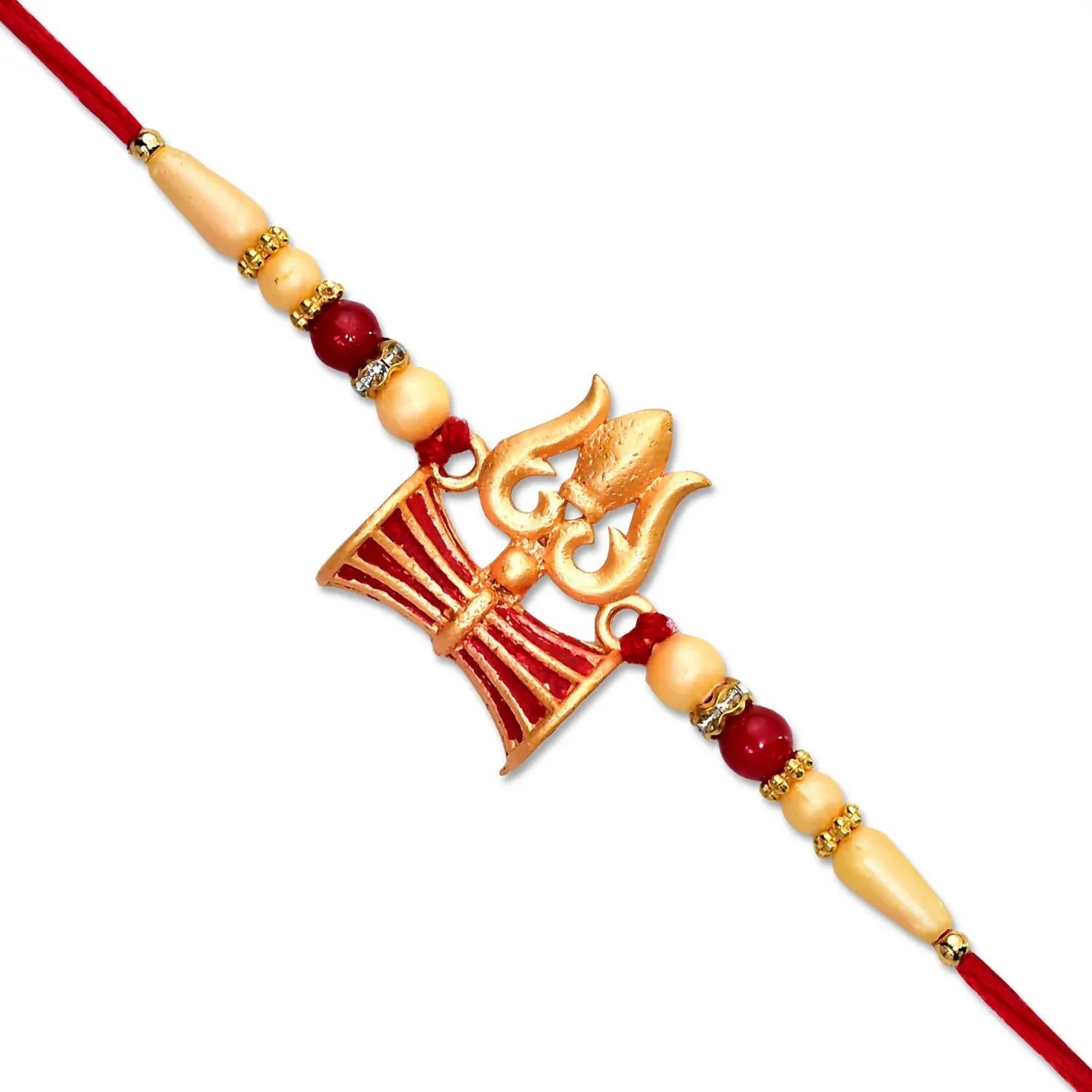 Shiva Trishul Rakhi – Handcrafted Spiritual Protection for Brother - Detailed Feature View 2