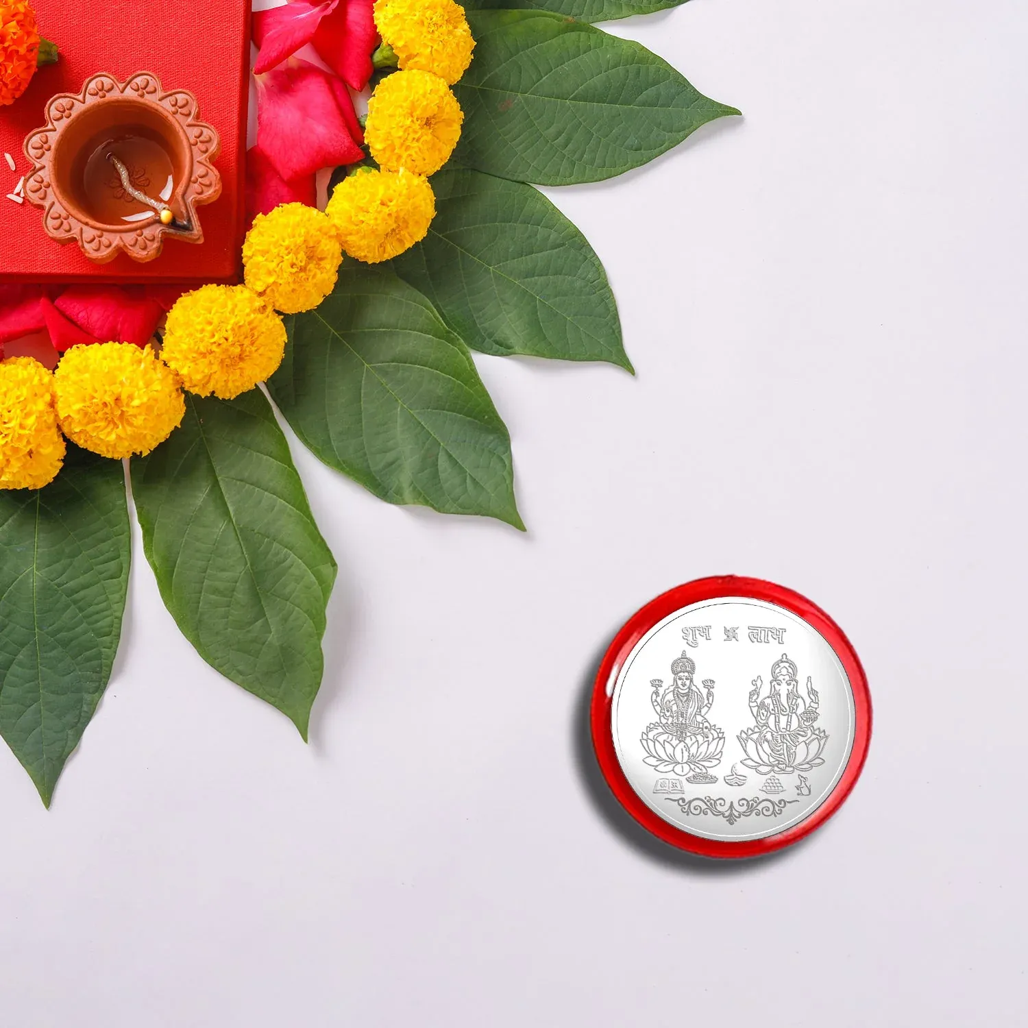 Floral Rakhi Gift Combo – Includes Chocolates, Card & Silver Coin – Raksha Bandhan - Detailed Feature View 1