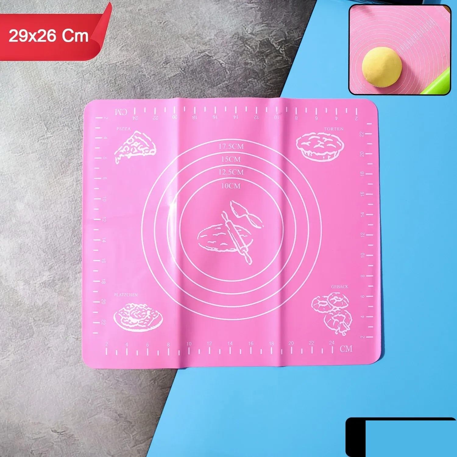 Silicone Baking Mat – Non-Stick with Measurement Guides - Detailed Feature View 1
