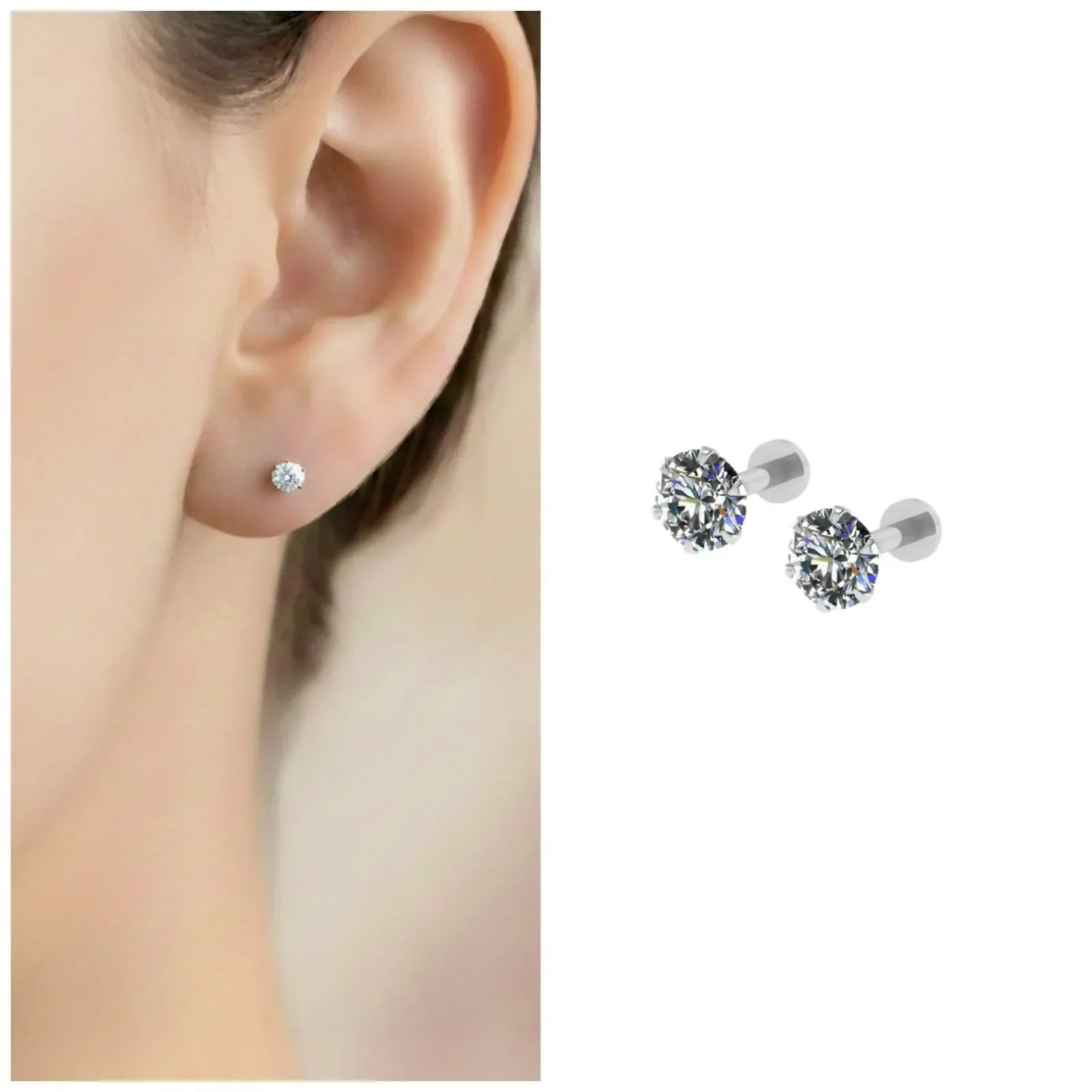 Premium Silver Plated Flat Back Stud Earrings – Comfortable Everyday Wear - Buy Online at Alikart
