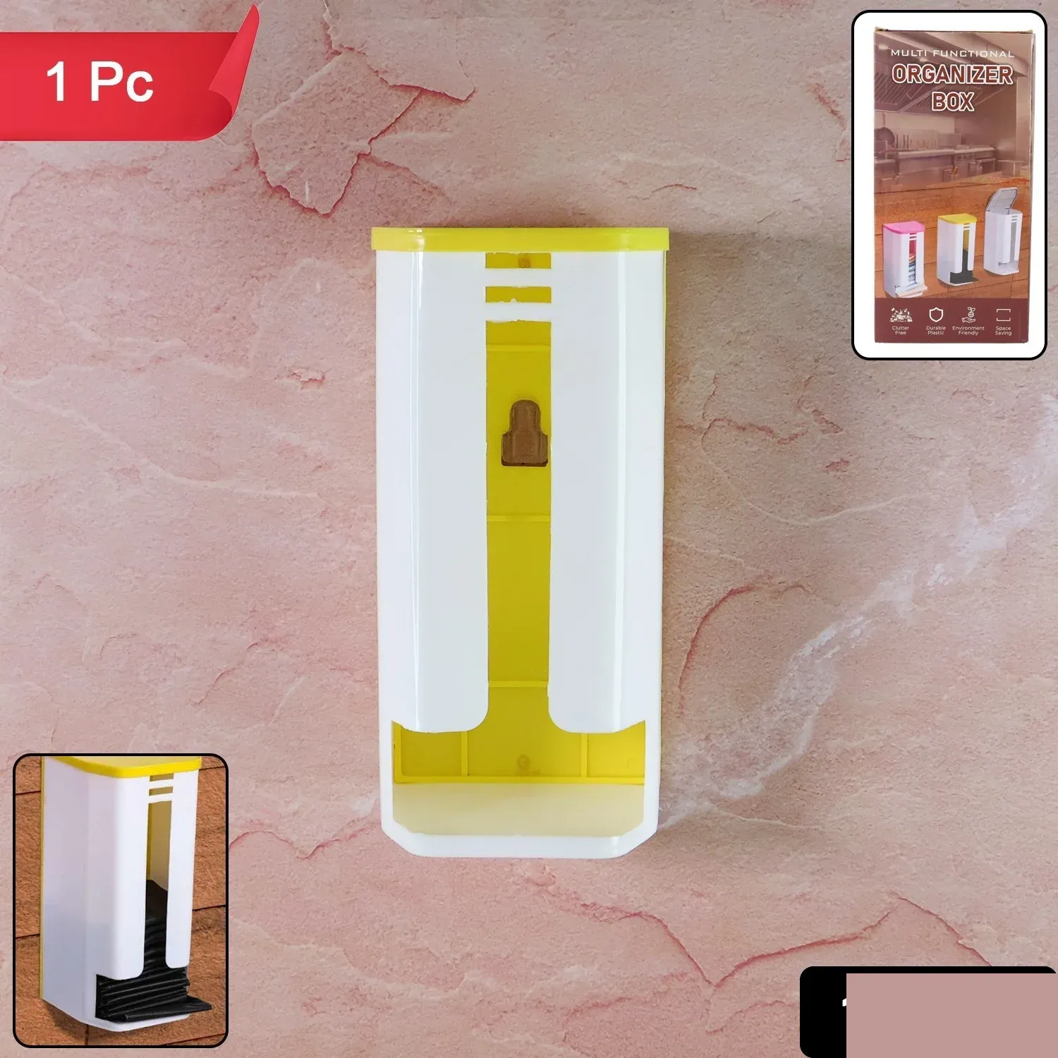 Wall-Mounted Bag Dispenser – Kitchen Plastic Bag Organizer Box - Detailed Feature View 1