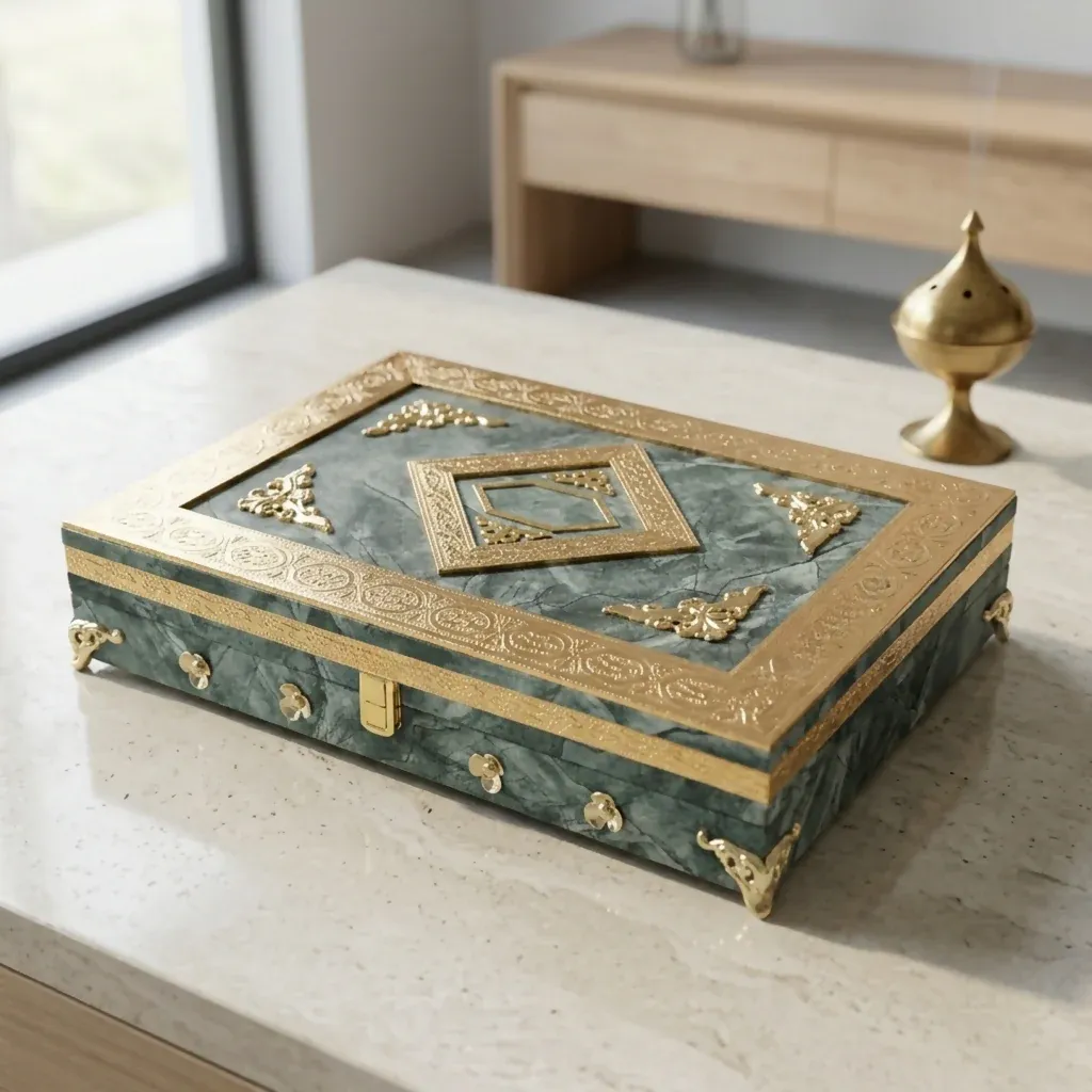 Velvet Wedding Invitation Box – Music & Light for Haldi & Shaadi - Detailed Feature View 2