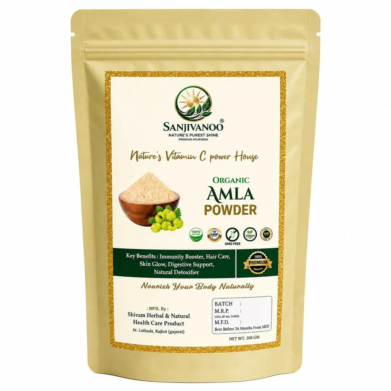 Sanjivanoo Amla Powder Vitamin C Hair Growth Skin Care (200 GM) - Detailed Feature View 3