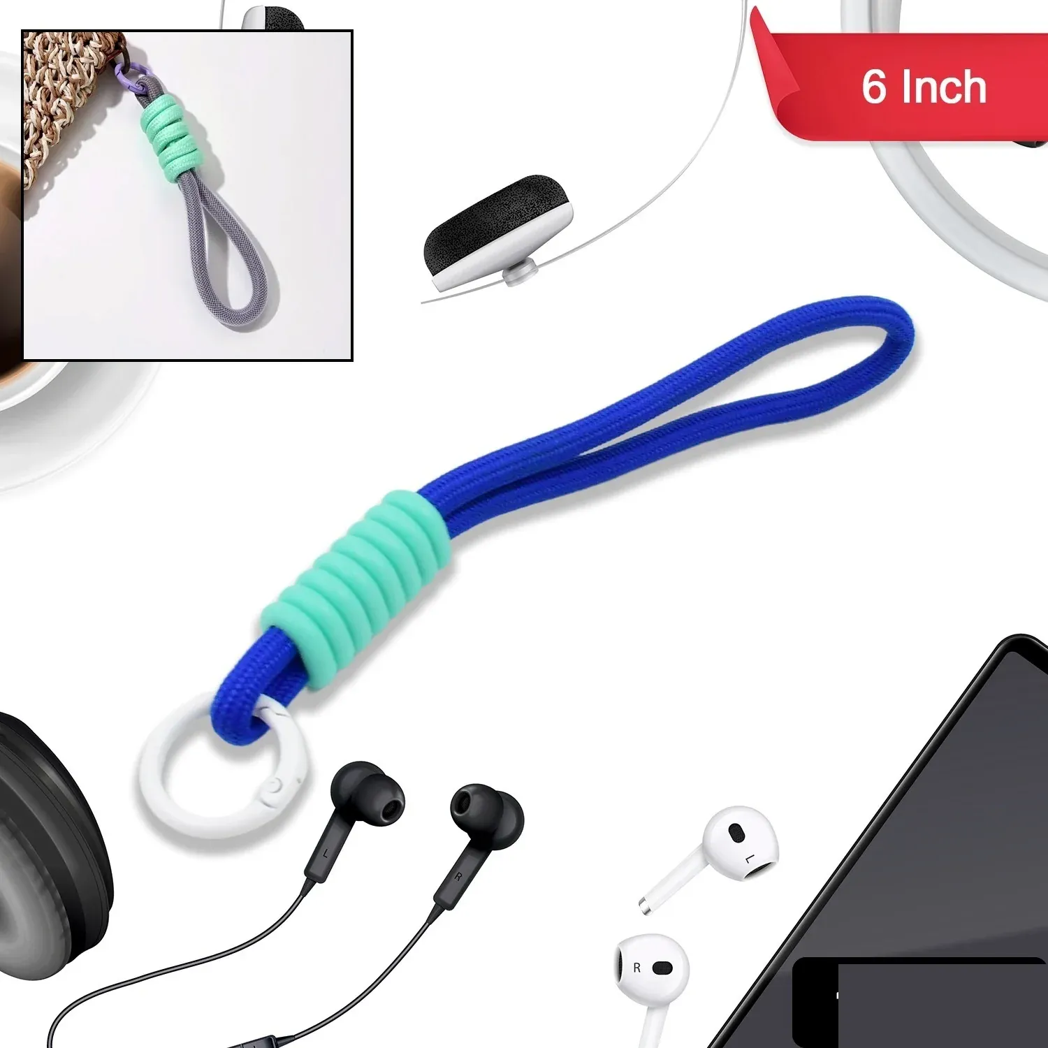 Phone Wrist Strap – Adjustable Nylon Lanyard | Mobiléon - Detailed Feature View 1
