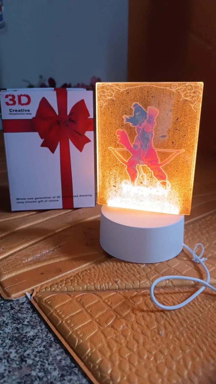 Lord Shree Ram 3D LED Night Lamp with Soft White Light - Detailed Feature View 5