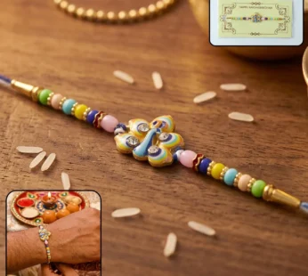 Rakshabandhan Peacock Feather Rakhi – Elegant Traditional Design