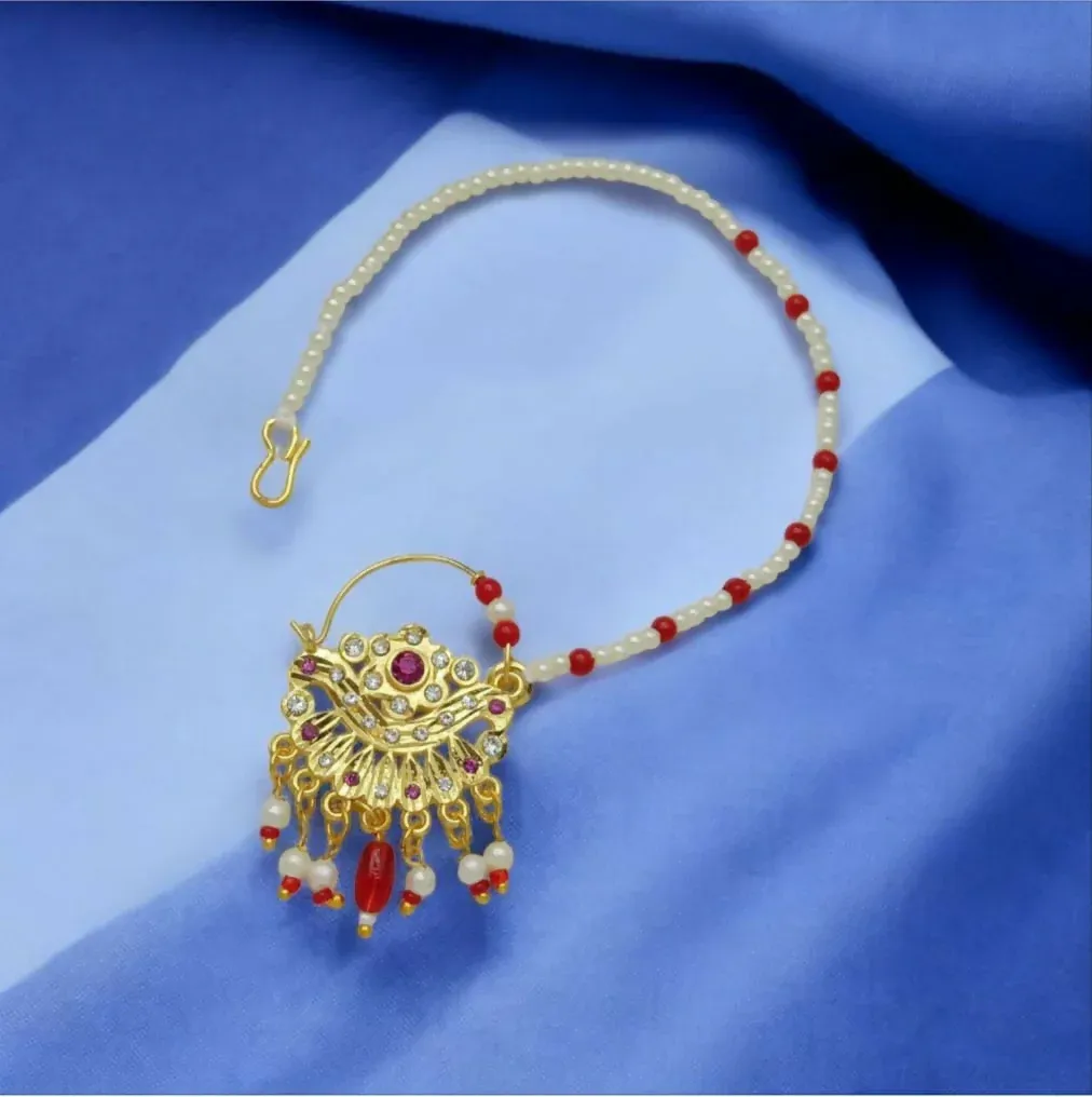 Rajputi Nath Gold Plated Necklace for Women – Traditional Indian Jewellery - Detailed Feature View 1