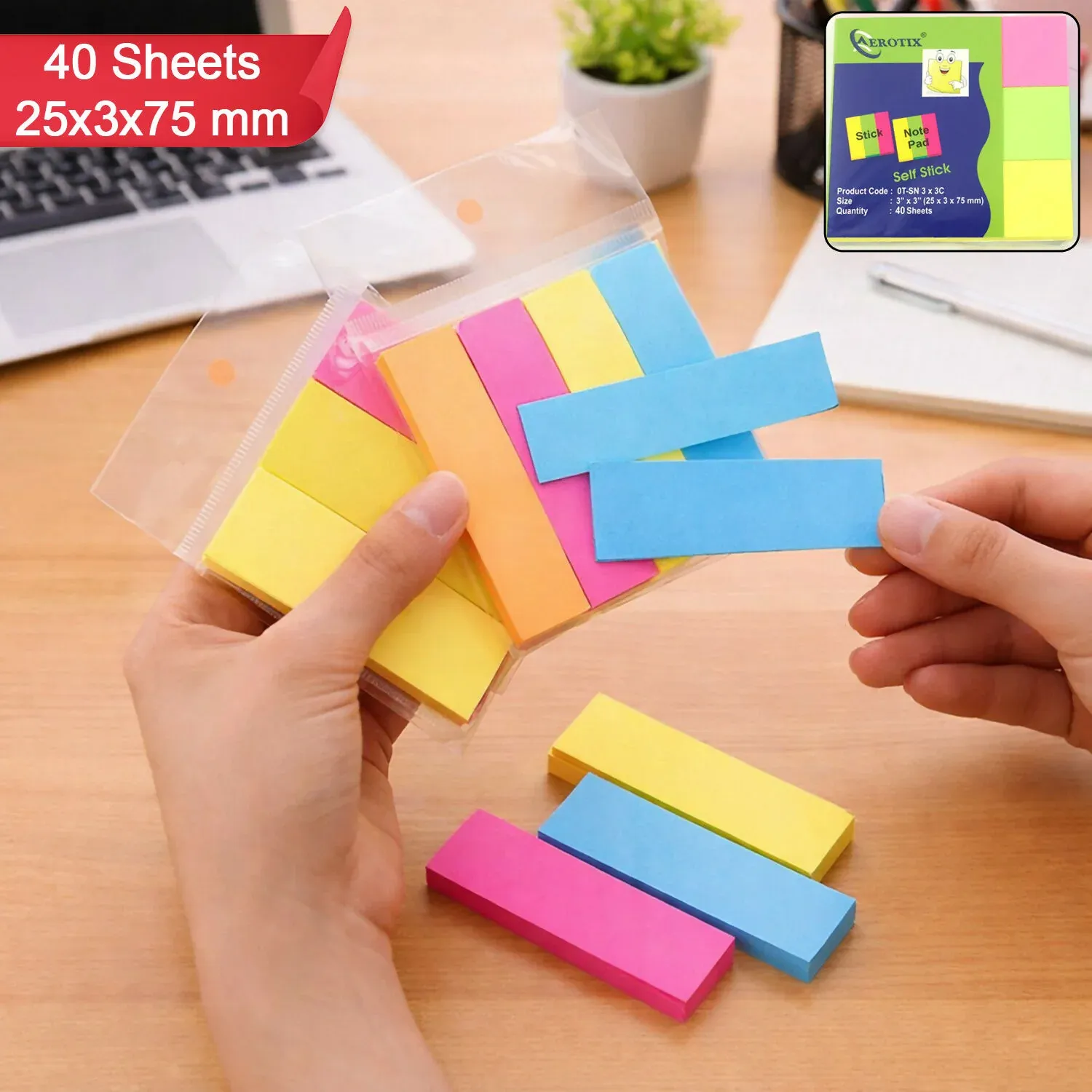 Premium Self Sticky Notes Pad – Multicolour Strong Adhesive 6 Pack - Buy Online at Alikart