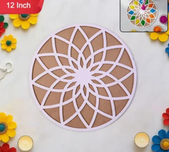 Rangoli Stencil – 12-Inch Large Round Flower Design