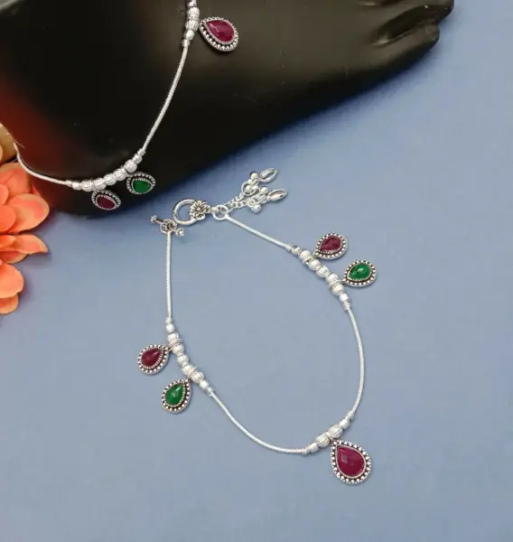 Silver Anklet for Women – Adjustable Payal, Daily Wear (Pack of 2)