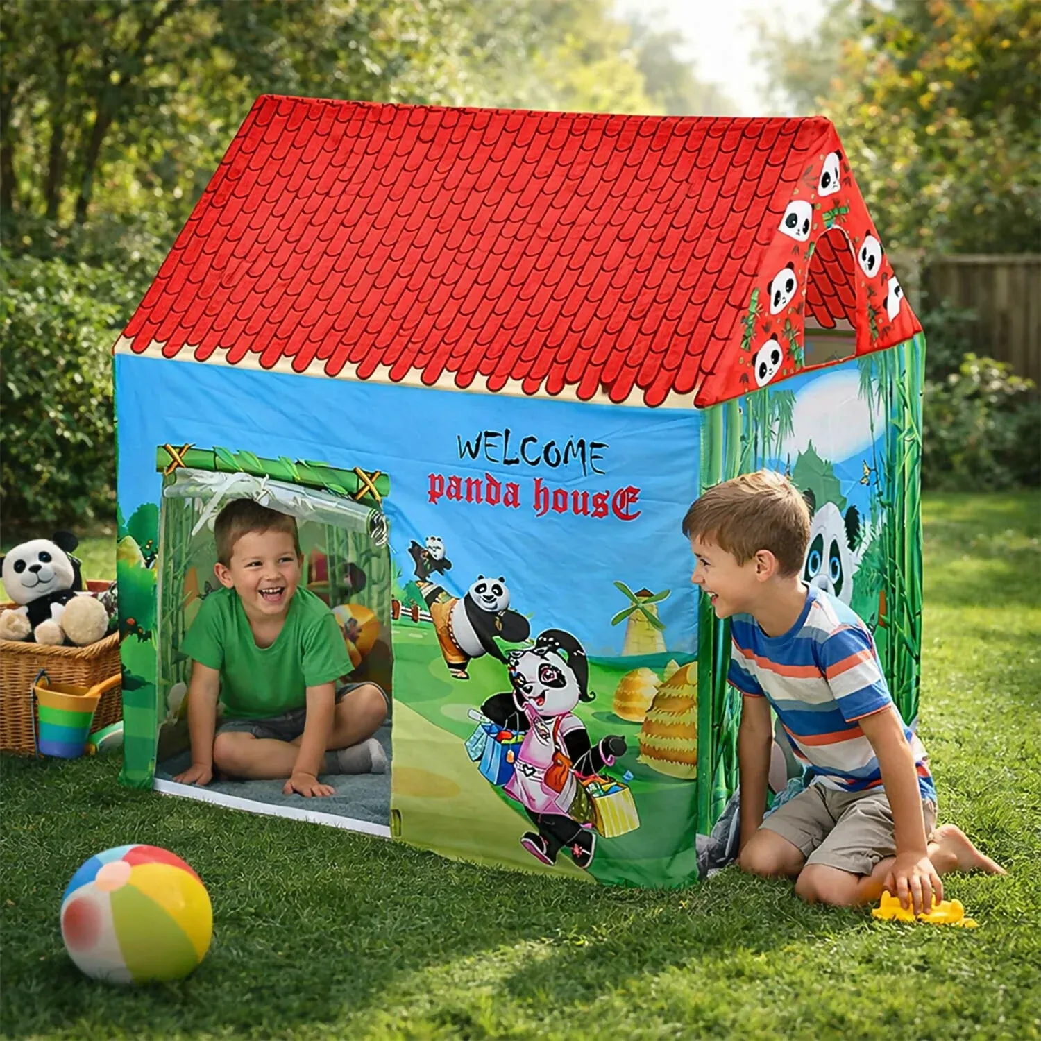 Kids Play Tent House – Panda Theme Foldable Fun - Detailed Feature View 2