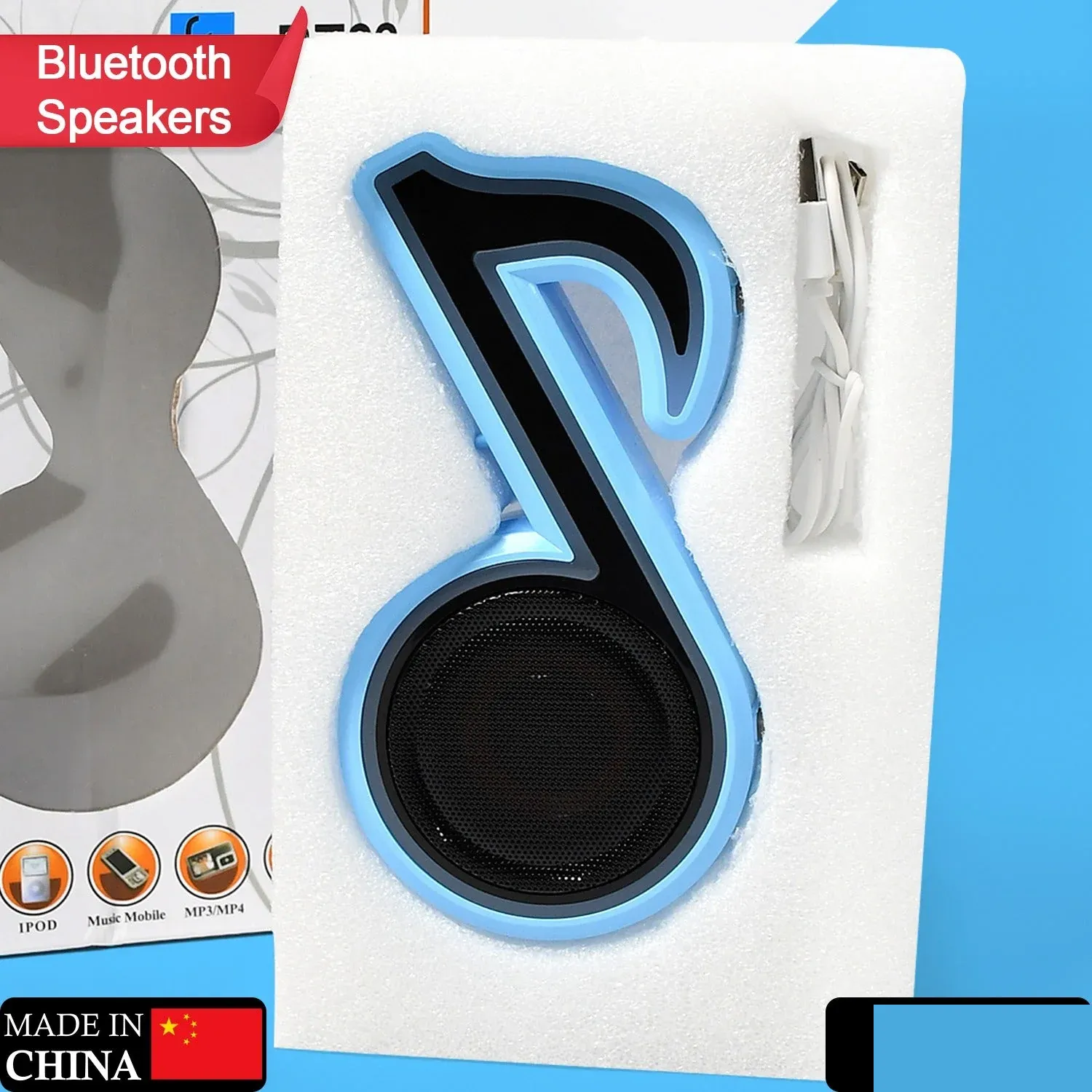 Music Note Bluetooth Speaker – Portable LED Sound for Creatives | Audila - Detailed Feature View 1