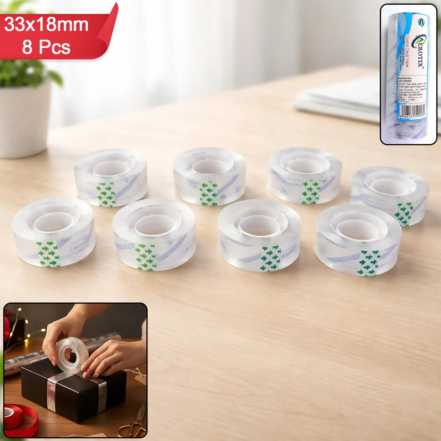 Premium Crystal Clear Cello Tape – Strong Adhesive for Packing & Wrapping - Buy Online at Alikart