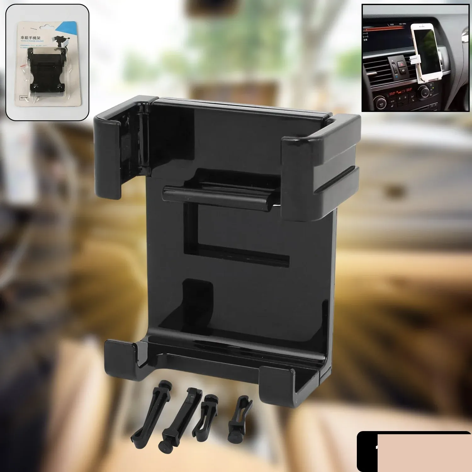 Car Mobile Holder – Secure Air Vent & Dashboard Mount | Velvet Wheels - Detailed Feature View 1
