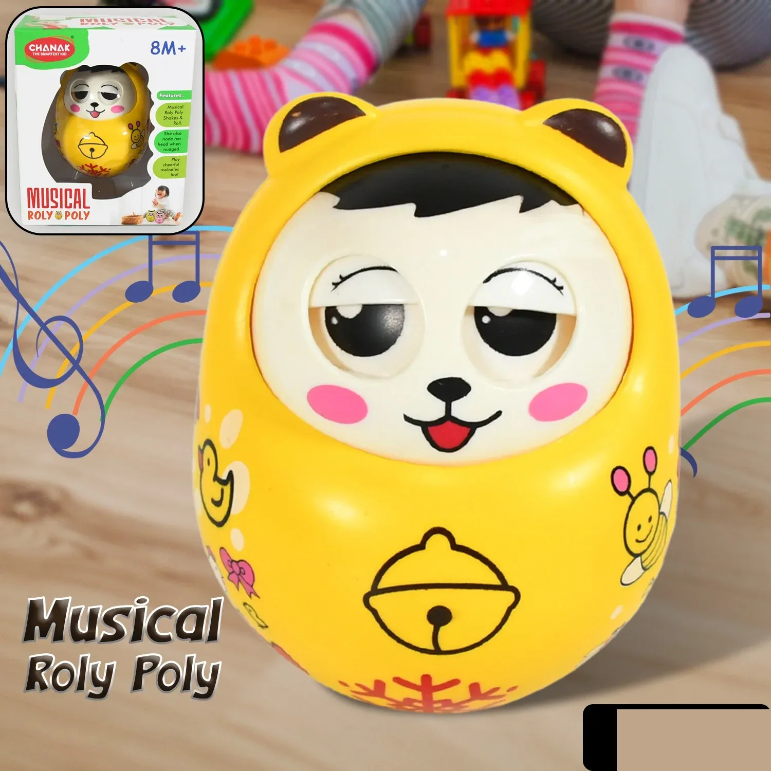 Musical Roly Poly Toy – Wobbling Doll for Babies | Aditi - Detailed Feature View 1