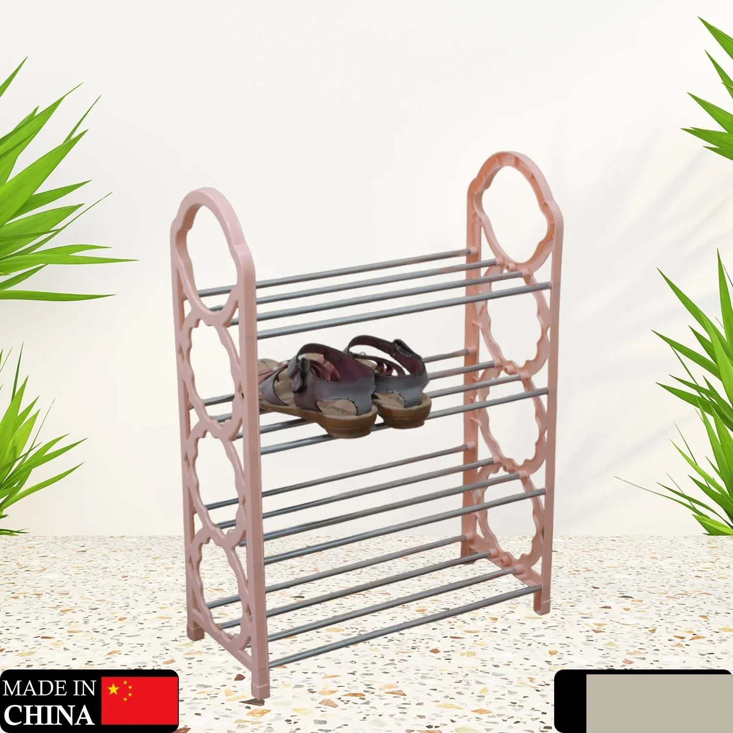 Folding Shoe Rack – 4-Layer Space Saver India - Detailed Feature View 1