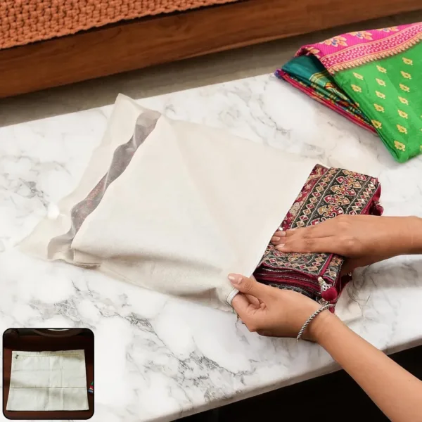Saree Storage Bag – Zip Closure Multipurpose Organizer 14.5×16.5 cm