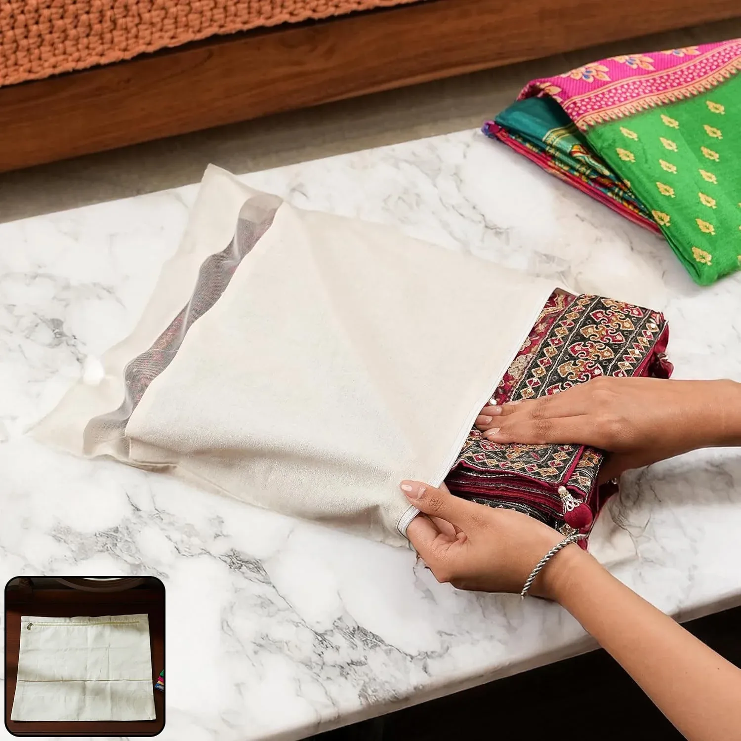 Premium Saree Storage Bag – Zip Closure Multipurpose Organizer 14.5x16.5 cm - Buy Online at Alikart