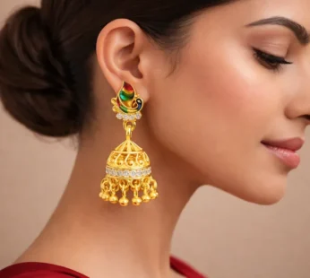 Traditional Indian Peacock Earrings – Elegant Festival Accessory
