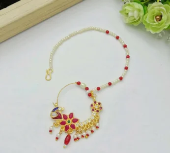 Rajputi Nath Gold Plated Nose Ring – Elegant Indian Jewellery
