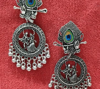 Silver Peacock Earrings – Intricate Antique Silver Design