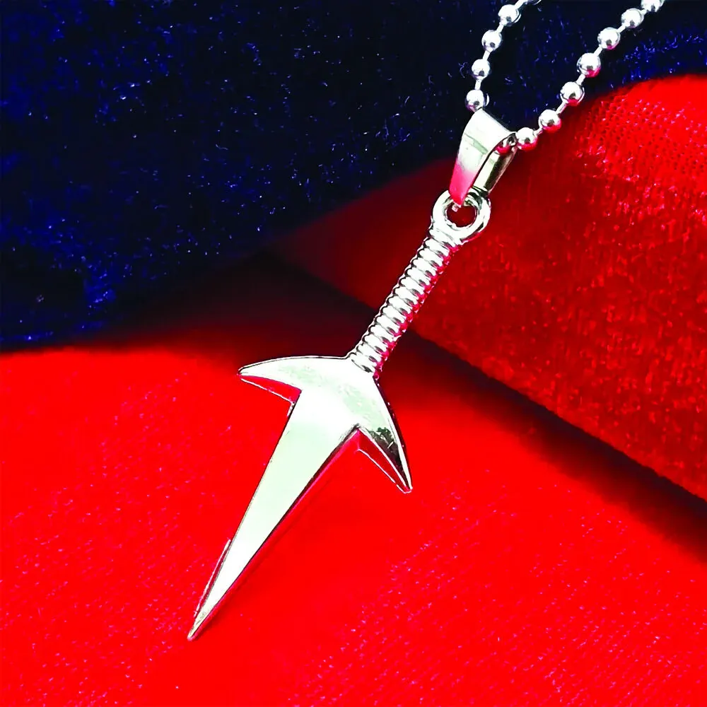 Silver Tone Arrow Chain Pendant – Stylish Men's Accessory - Detailed Feature View 4