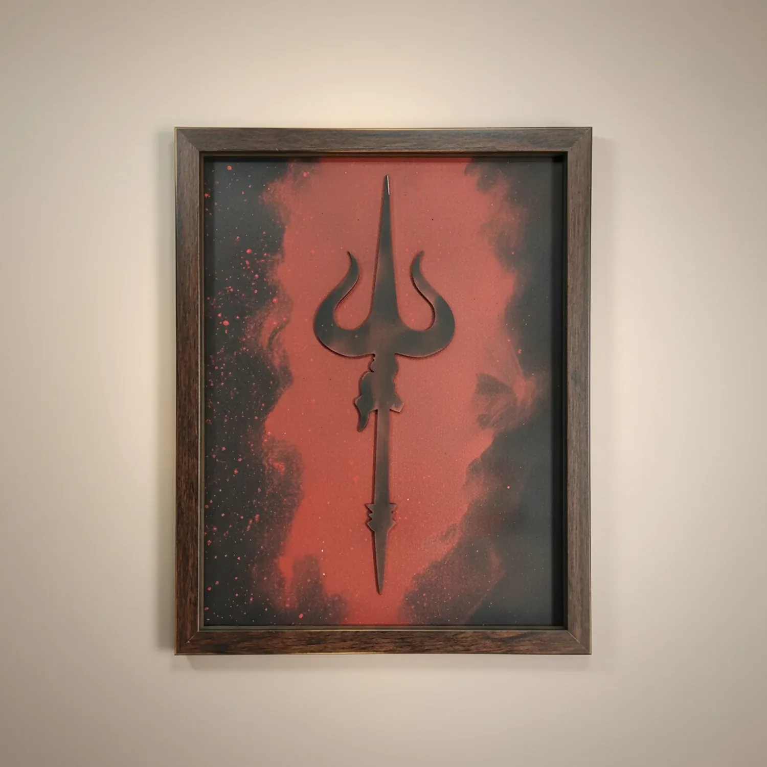 Premium Mahadev Trishul Wall Art – Modern Spiritual Decor for Living Room - Buy Online at Alikart