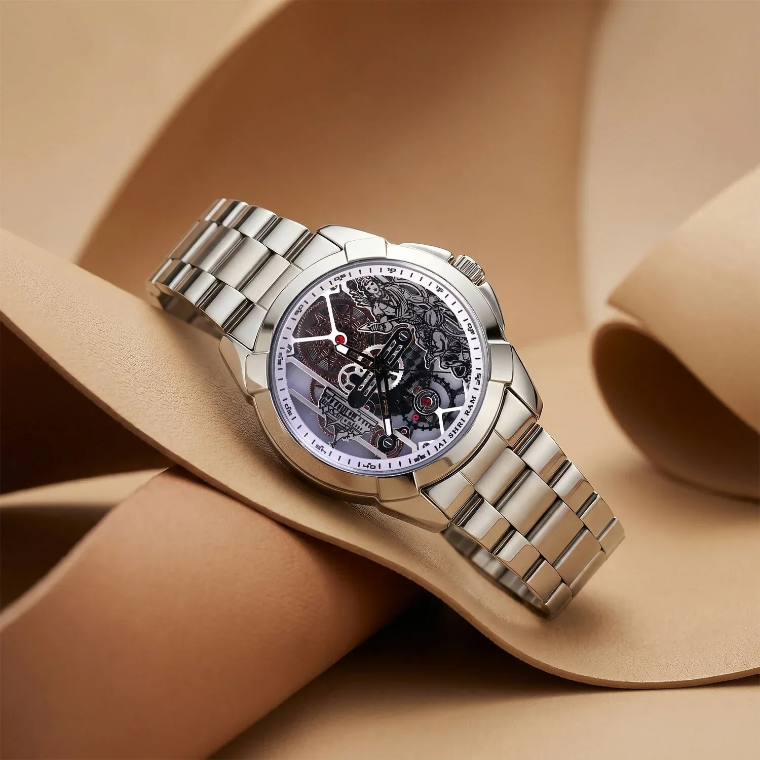 Premium Jai Shri Ram Silver Chain Watch – Devotional & Stylish Accessory - Buy Online at Alikart