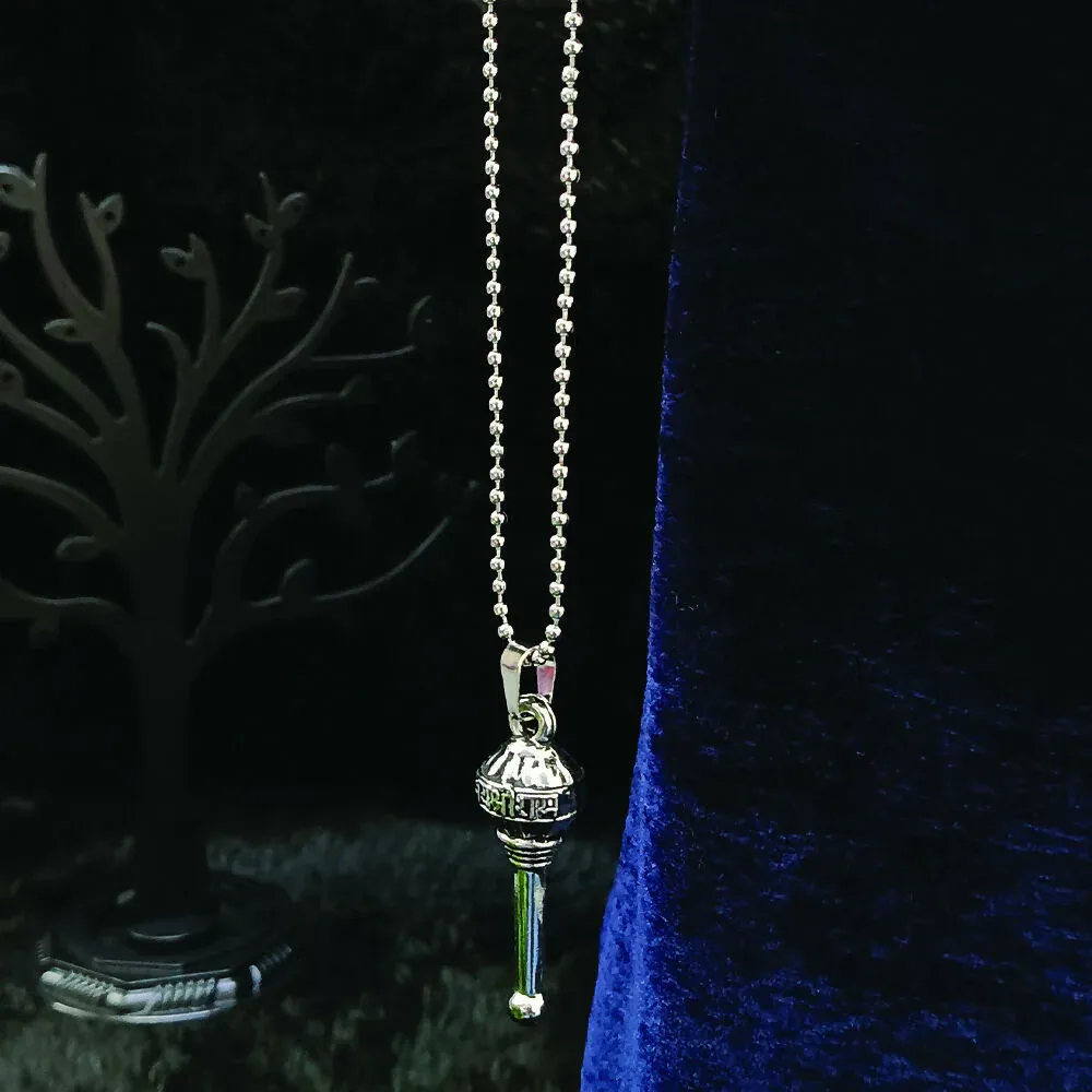 Oxidized Silver Gada Pendant – Spiritual Strength & Protection - Detailed Feature View 1