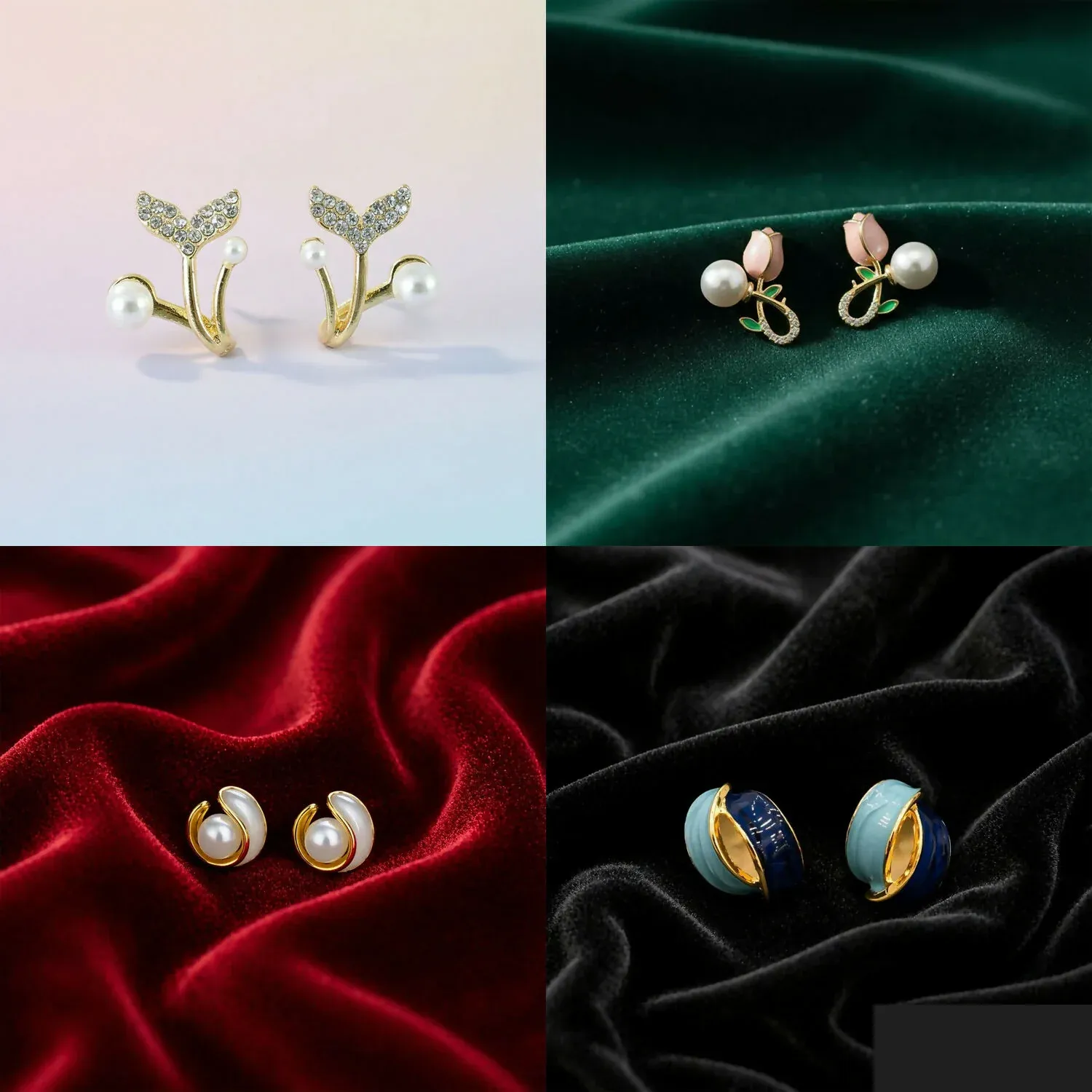 Korean Style Earrings Set – Versatile & Elegant Designs - Detailed Feature View 1
