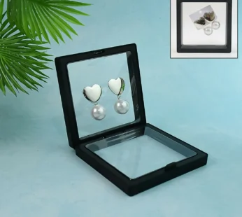 Heart-Shaped Earrings with Dangling Pearls – Elegant Gift Box