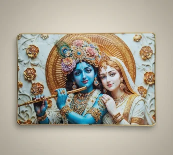 Radha Krishna Wall Art – Elegant Spiritual Home Decor for Serenity