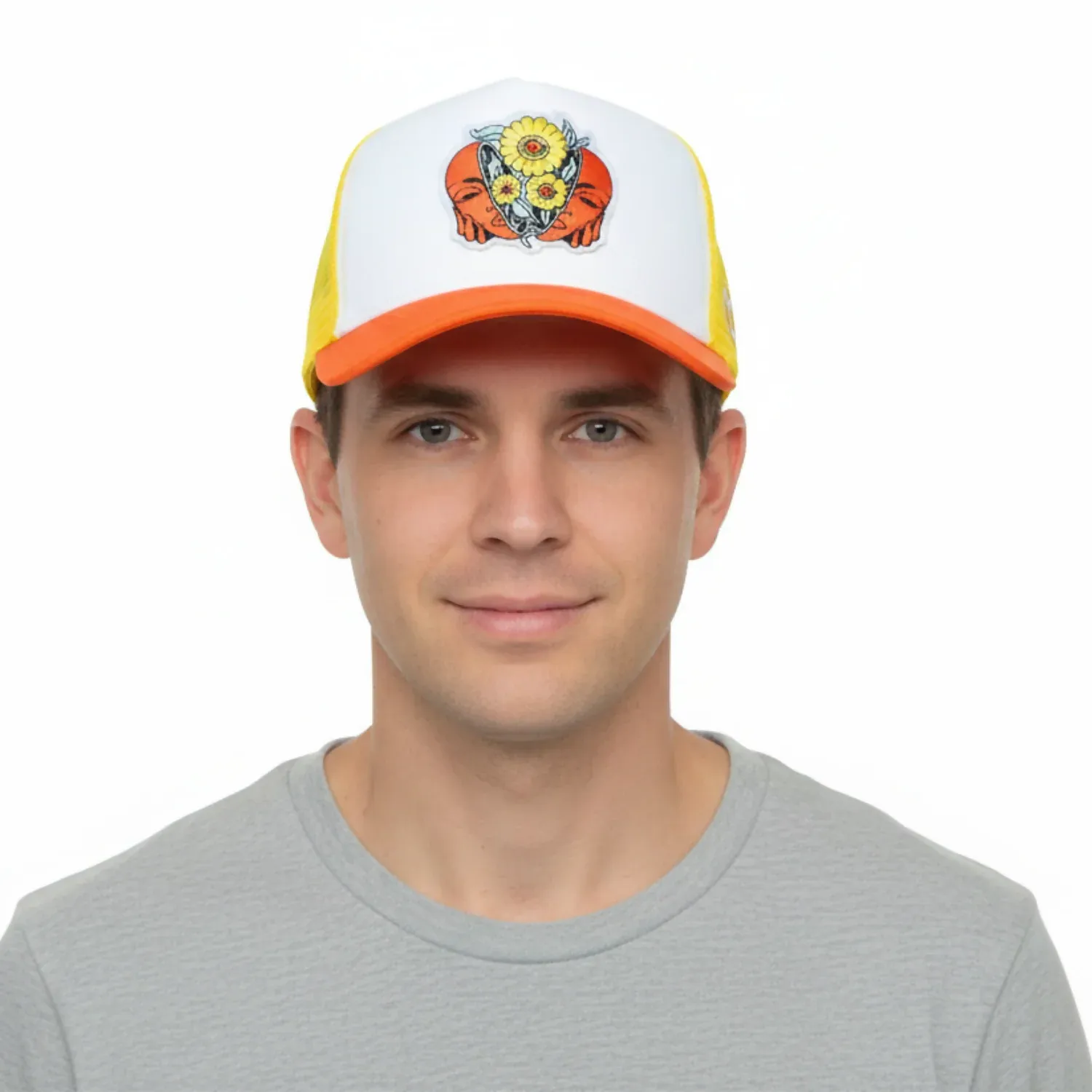 Trendy Adjustable Sunflower Embroidered Cap – Unisex Style - Detailed Feature View 1