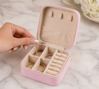Travel Jewellery Box – Portable PU Leather Organiser | LilyGleam