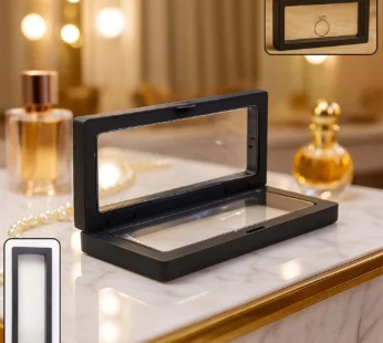 Transparent Floating Jewelry Display Box – 18×7 cm Magnetic Case